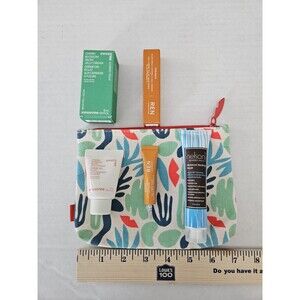 Cosmetic Bag & Lot Of 3 Products Innisfree, Ren, & Nelson Glow Eye Mask Sealed